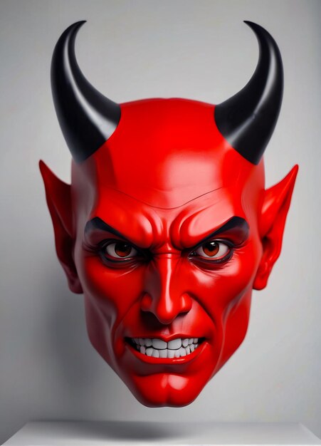 Photo portrait du diable le diable fait face à un démon effrayant avec des cornes