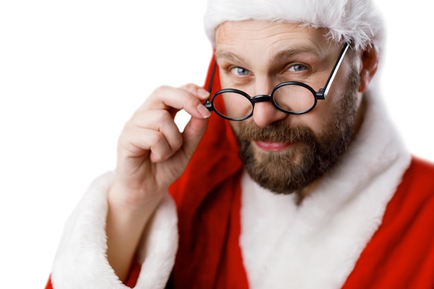 Photo portrait du père noël barbu