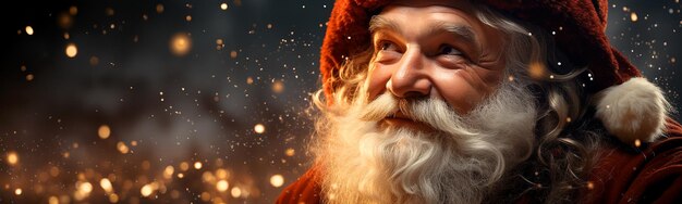 Portrait du Père Noël dans une nuit de Noël glaciale