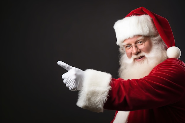 Portrait du père Noël sur fond noir