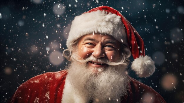 Photo portrait du père noël souriant