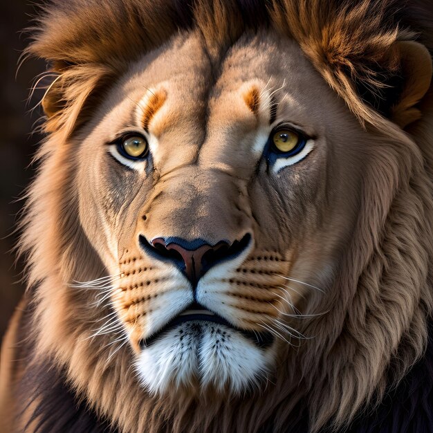 Portrait du visage du lion par l'IA