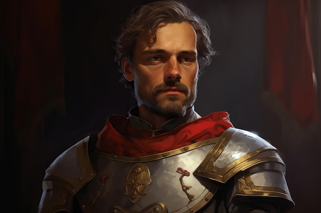 Portrait de duc médiéval austère Générer Ai