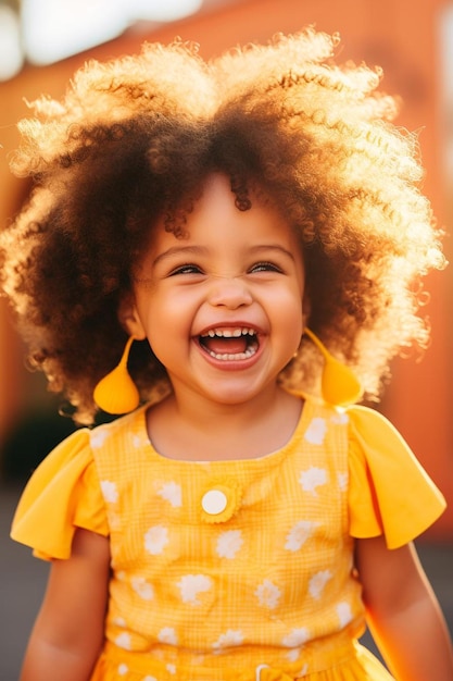 Photo portrait d'une écolière afro-américaine en classe