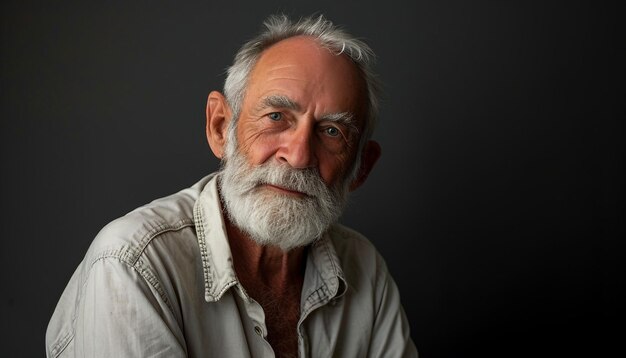 Portrait d'un écrivain souriant de 55 ans.