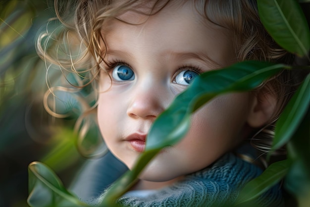 Un portrait enchanteur d'un enfant heureux aux beaux yeux