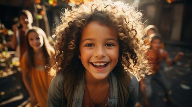 Un portrait d'enfants heureux.