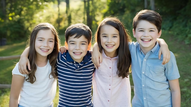 Portrait d'enfants heureux