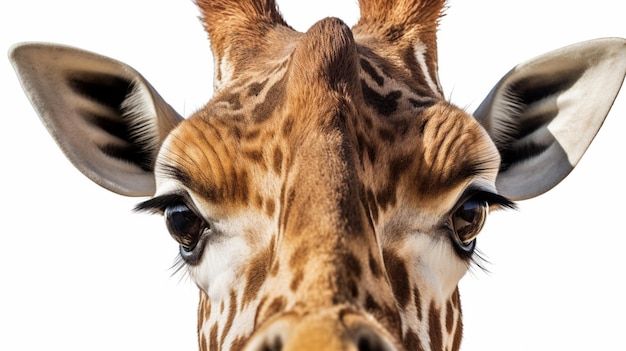 Photo un portrait à l'envers amusant et mignon d'une girafe generative ai