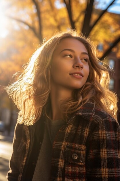 Portrait environnemental d'une femme