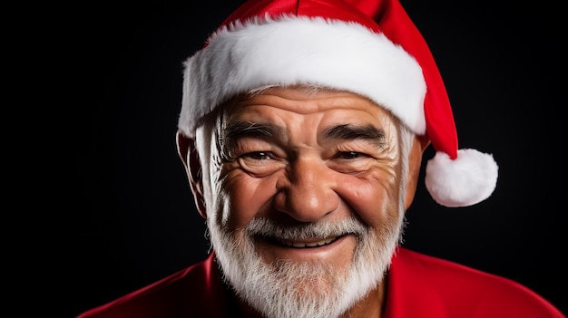 Le portrait éternel du Père Noël d'un homme âgé dans la splendeur festive