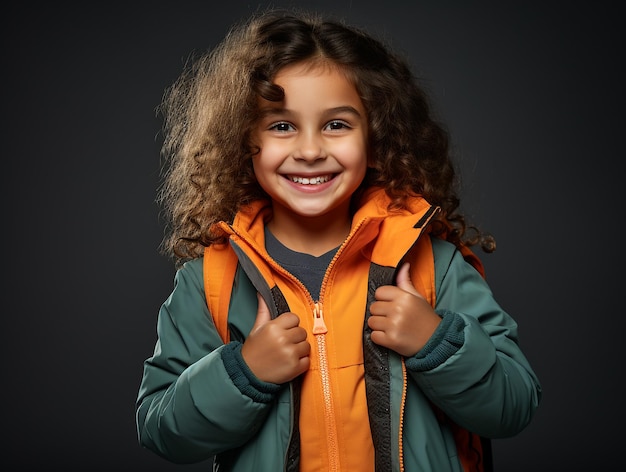 Portrait d'un étudiant pour enfants avec une expression heureuse