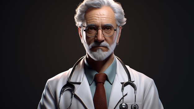 Portrait d'expertise médicale d'un médecin masculin en 3D
