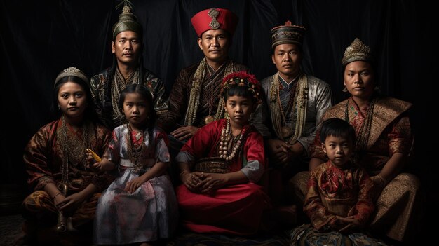 Photo un portrait de famille avec des enfants