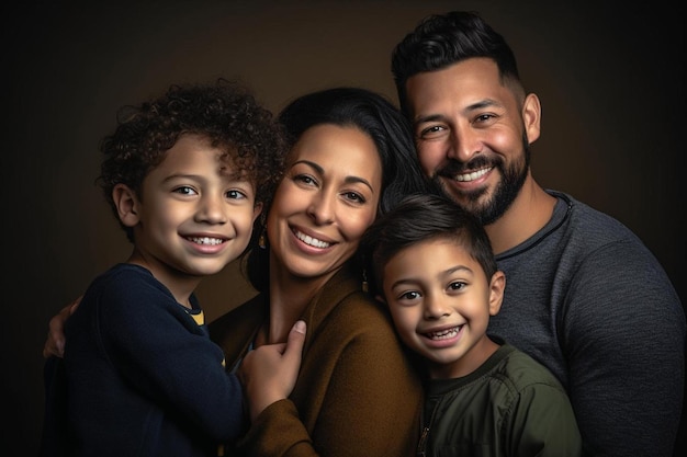 un portrait de famille avec des enfants