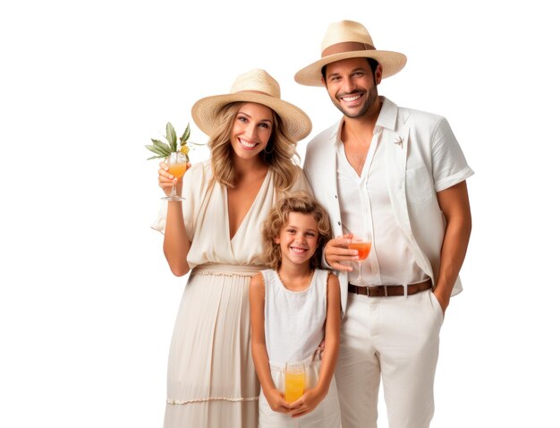 Photo portrait de famille d'été sur fond transparent