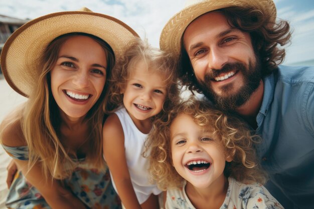 Portrait d&#39;une famille joyeuse