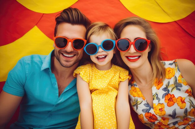 Portrait d&#39;une famille joyeuse