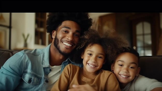 Photo portrait d'une famille multiculturelle heureuse