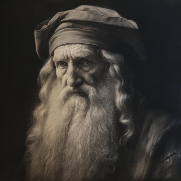 Portrait fascinant de Richard Un chef-d'œuvre dans le style de Léonard de Vinci