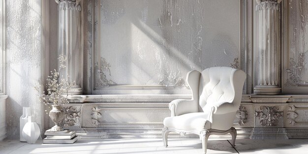 Photo portrait d'un fauteuil côtier dans l'intérieur d'une chambre de luxe moderne