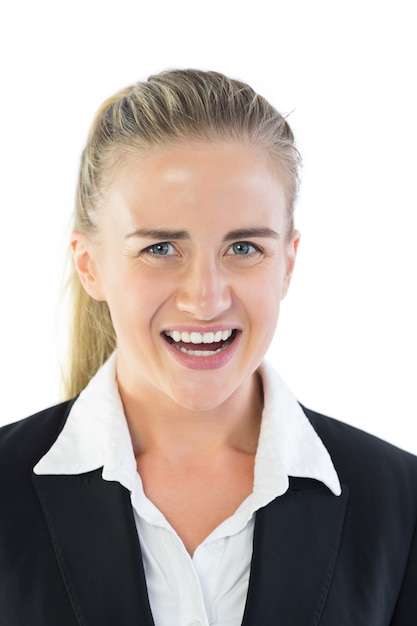 Portrait de femme d&#39;affaires blonde outragée