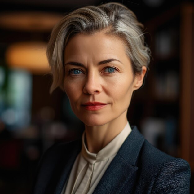 Portrait d'une femme d'affaires caucasienne souriante créée à l'aide de la technologie générative ai