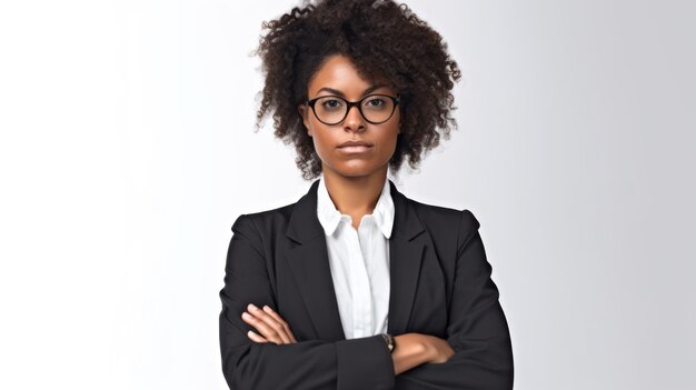 Portrait d'une femme d'affaires confiante avec les bras croisés.