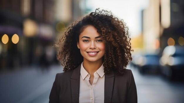 Portrait de femme d'affaires dans le concept d'entreprise de rue de ville