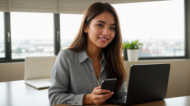 portrait d'une femme d'affaires souriante