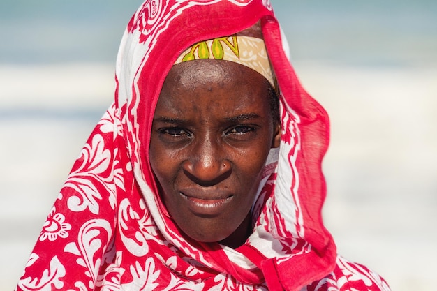 Portrait d'une femme africaine de Zanzibar.