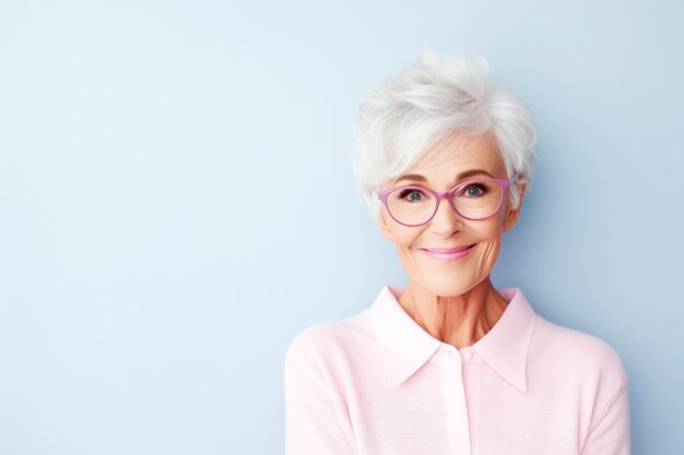 Portrait d'une femme âgée avec des lunettes