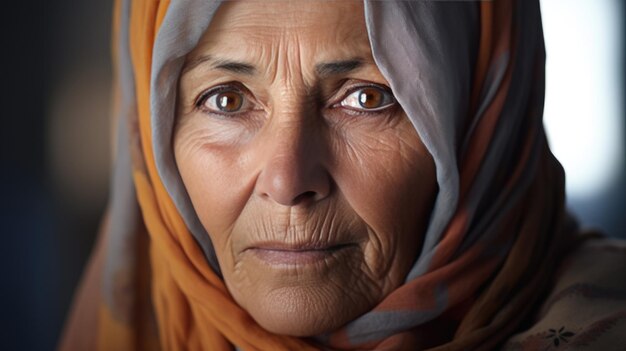 Portrait d'une femme âgée regardant la caméra