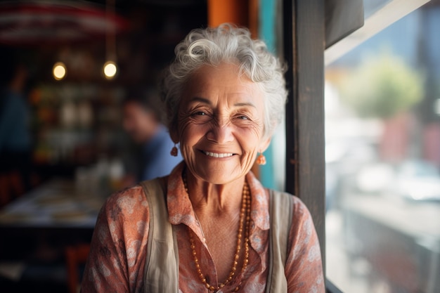 Photo portrait d'une femme âgée souriante