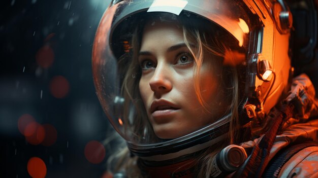 Portrait d'une femme astronaute