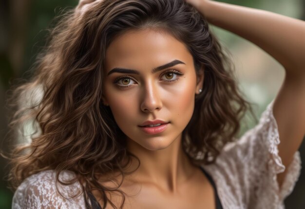 Photo un portrait d'une femme d'une beauté exotique à couper le souffle