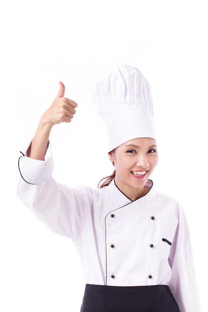 Portrait d'une femme chef joyeuse