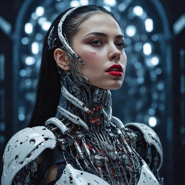 Portrait d'une femme cyborg