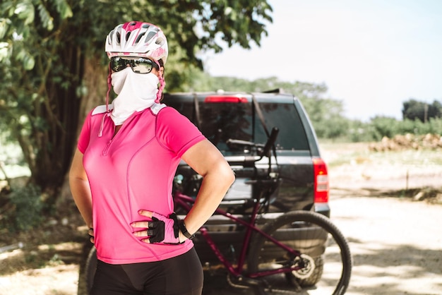 Portrait de femme cycliste