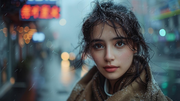 portrait d'une femme dans la ville