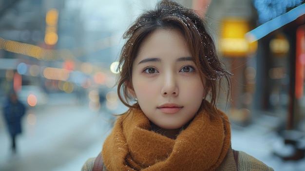 portrait d'une femme dans la ville