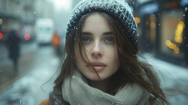 portrait d'une femme dans la ville