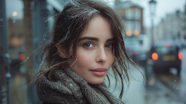 portrait d'une femme dans la ville