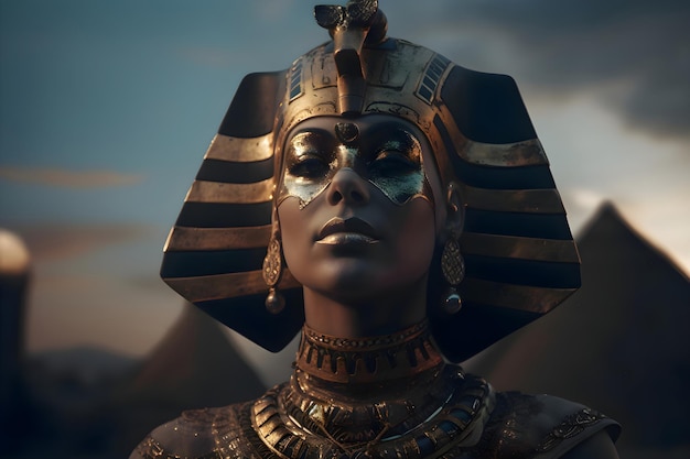 Portrait d'une femme de l'Égypte ancienne Generative AI 1