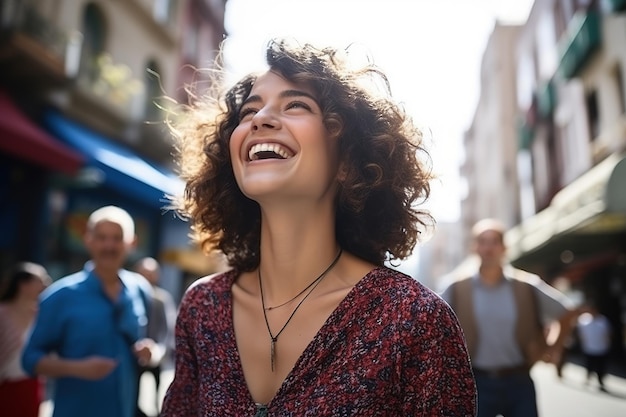 portrait d'une femme heureuse dans la trentaine