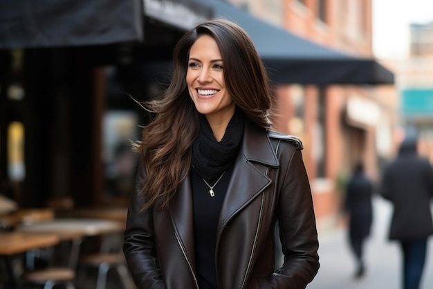 portrait d'une femme heureuse dans la trentaine