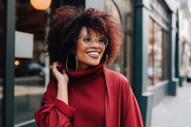 portrait d'une femme heureuse dans la trentaine