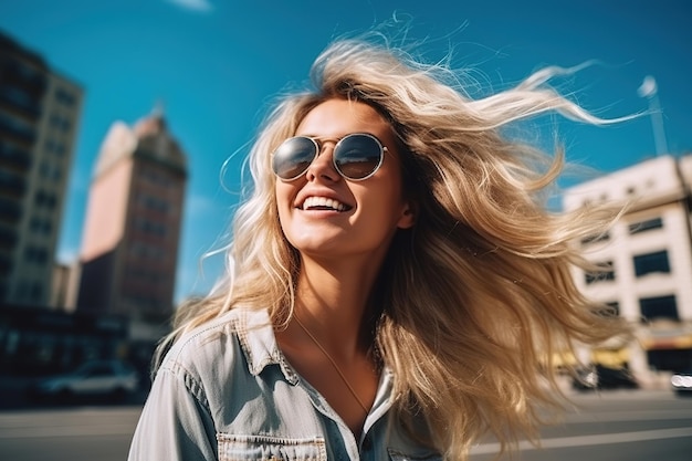 portrait d'une femme heureuse dans la trentaine