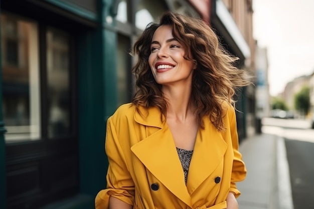 portrait d'une femme heureuse dans la trentaine