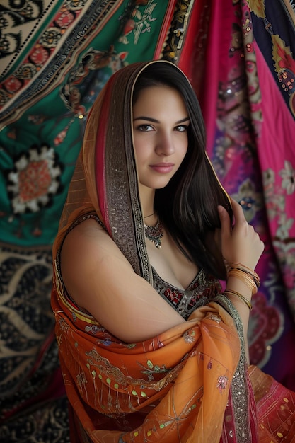 Portrait d'une femme indienne